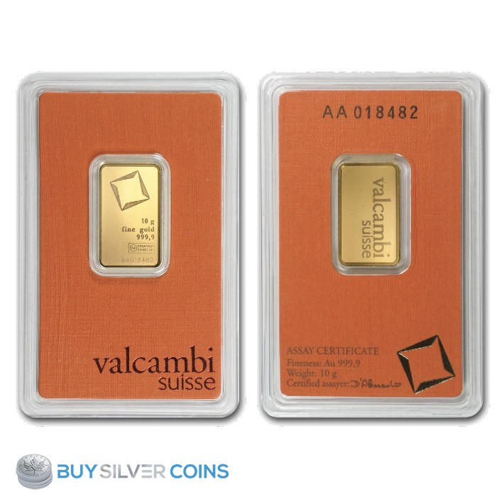 Valcambi 10 Gram Gold Bar 